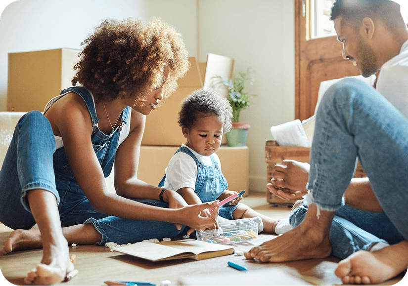 Parents and child enjoying quality time